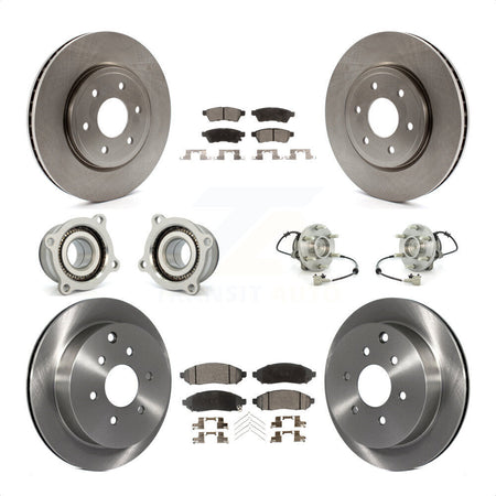 Front Rear Hub Bearings Assembly Disc Brake Rotors And Semi-Metallic Pads Kit (10Pc) For Nissan Frontier Xterra Suzuki Equator KBB-109141 by Transit Auto