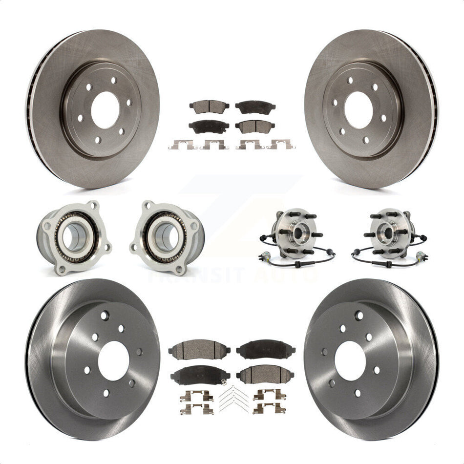 Front Rear Hub Bearings Assembly Disc Brake Rotors And Semi-Metallic Pads Kit (10Pc) For Nissan Frontier Xterra Suzuki Equator KBB-109143 by Transit Auto
