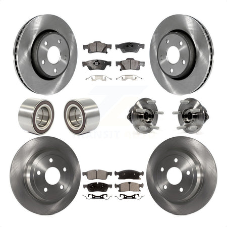 Front Rear Wheel Hub Bearings Assembly Disc Brake Rotors And Semi-Metallic Pads Shoes Kit (10Pc) For Dodge Durango KBB-109158 by Transit Auto