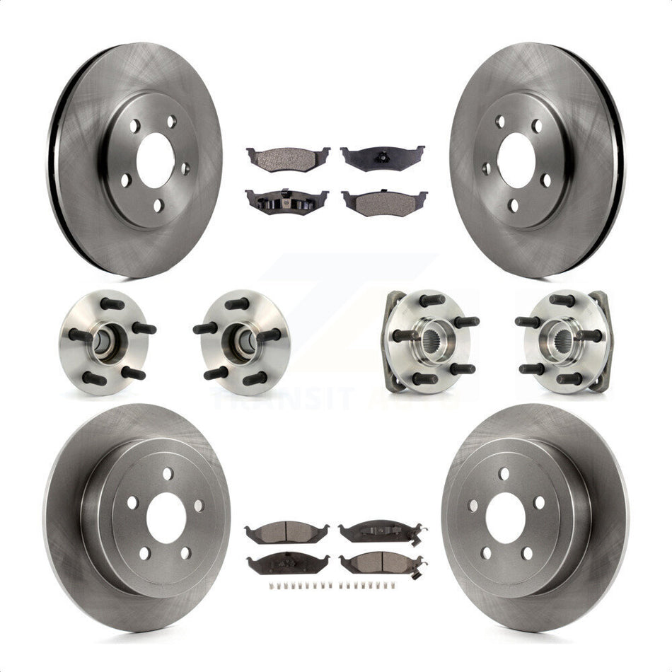 Front Rear Hub Bearings Assembly Disc Brake Rotors And Ceramic Pads Kit (10Pc) For Chrysler Sebring Cirrus Dodge Stratus Plymouth Breeze KBB-110204 by Transit Auto