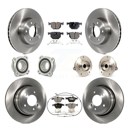 Front Rear Hub Bearings Assembly Disc Brake Rotors And Ceramic Pads Kit (10Pc) For 2010 BMW 528i KBB-110211 by Transit Auto