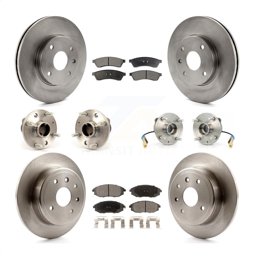 Front Rear Hub Bearings Assembly Disc Brake Rotors And Ceramic Pads Kit (10Pc) For Suzuki Verona Chevrolet Epica KBB-110267 by Transit Auto