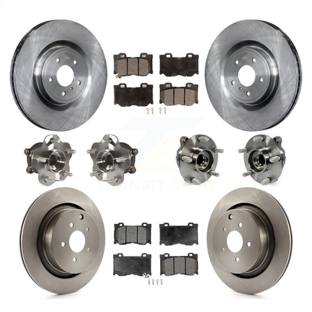 Front Rear Hub Bearings Assembly Disc Brake Rotors And Ceramic Pads Kit (10Pc) For Infiniti Q50 M37 Q70 Q70L QX70 M56 INFINITI KBB-110369 by Transit Auto