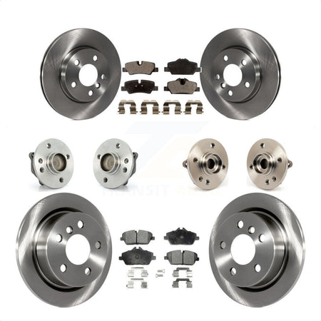 Front Rear Hub Bearings Assembly Disc Brake Rotors And Ceramic Pads Kit (10Pc) For 2015 Mini Cooper Convertible with 2.0L 1.5L With 5 Lug Wheels 280mm Diameter Rotor KBB-110426 by Transit Auto