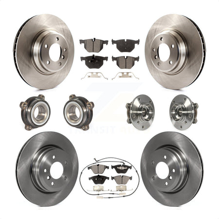 Front Rear Hub Bearings Assembly Disc Brake Rotors And Ceramic Pads Kit (10Pc) For 2013 BMW X1 xDrive35i with AWD KBB-110459 by Transit Auto
