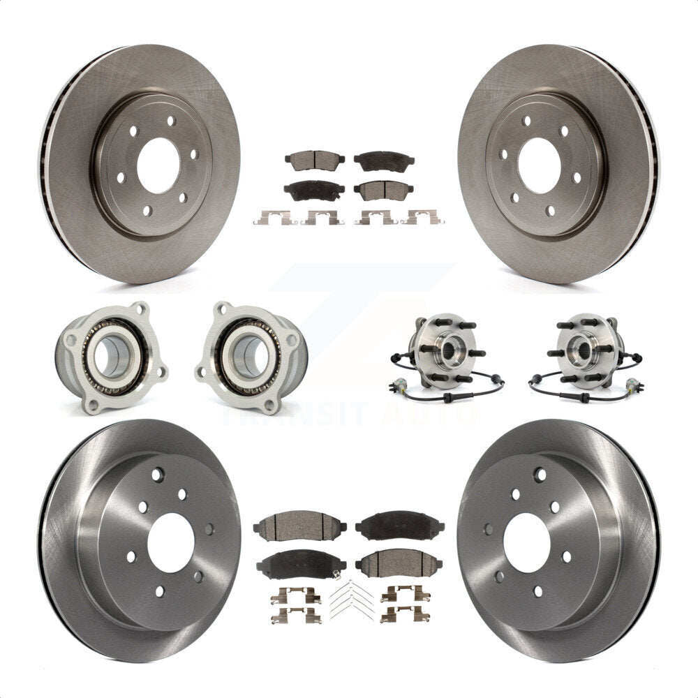 Front Rear Hub Bearings Assembly Disc Brake Rotors And Ceramic Pads Kit (10Pc) For Nissan Frontier Xterra Suzuki Equator KBB-110510 by Transit Auto