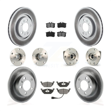 Front Rear Hub Bearings Assembly Coated Disc Brake Rotors And Semi-Metallic Pads Kit (10Pc) For Volkswagen Golf City KBB-112091 by Transit Auto
