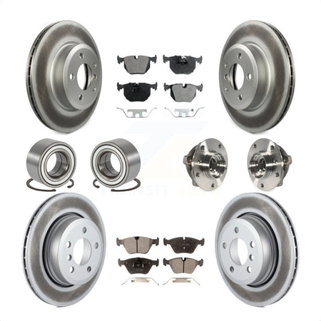Front Rear Wheel Hub Bearings Assembly Coated Disc Brake Rotors And Ceramic Pads Shoes Kit (10Pc) For 2010 BMW X3 KBB-112937 by Transit Auto