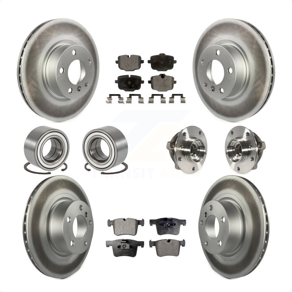 Front Rear Wheel Hub Bearings Assembly Coated Disc Brake Rotors And Ceramic Pads Shoes Kit (10Pc) For 2012 BMW X3 From 10 11 KBB-112938 by Transit Auto