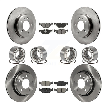 Front Rear Wheel Bearings Disc Brake Rotors And Semi-Metallic Pads Kit (10Pc) For 2001-2005 BMW 325i KBB-113150 by Transit Auto