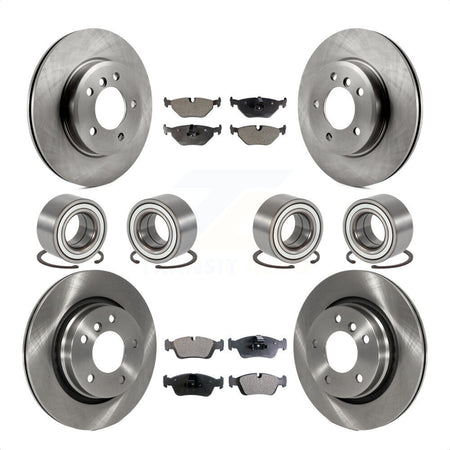 Front Rear Wheel Bearings Disc Brake Rotors And Ceramic Pads Kit (10Pc) For 2001-2005 BMW 325i KBB-113169 by Transit Auto