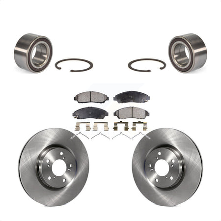 Front Wheel Bearing With Disc Brake Rotors And Semi-Metallic Pads Kit For 2014-2015 Acura RLX Sport Hybrid SH-AWD KBB-113279 by Transit Auto