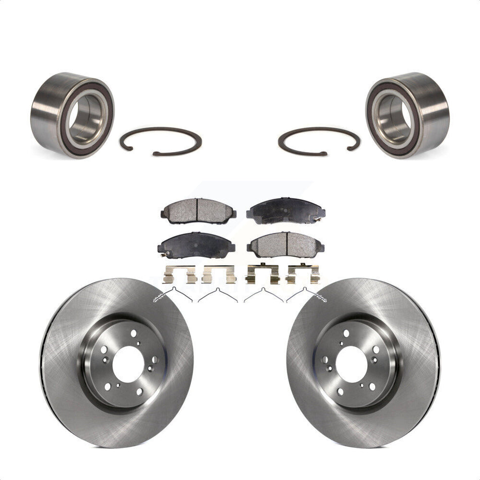 Front Wheel Bearing With Disc Brake Rotors And Semi-Metallic Pads Kit For 2014-2015 Acura RLX Sport Hybrid SH-AWD KBB-113279 by Transit Auto