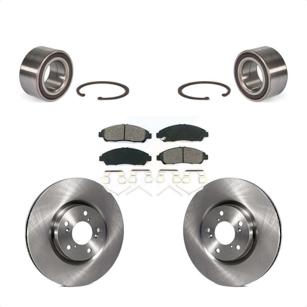 Front Wheel Bearing With Disc Brake Rotors And Semi-Metallic Pads Kit For 2014-2015 Acura RLX Sport Hybrid SH-AWD KBB-113285 by Transit Auto