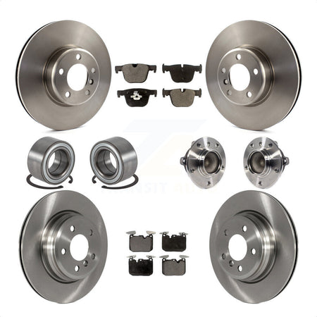 Front Rear Wheel Hub Bearings Assembly Disc Brake Rotors And Semi-Metallic Pads Shoes Kit (10Pc) For BMW 340i 435i Gran Coupe ActiveHybrid 3 KBB-113360 by Transit Auto