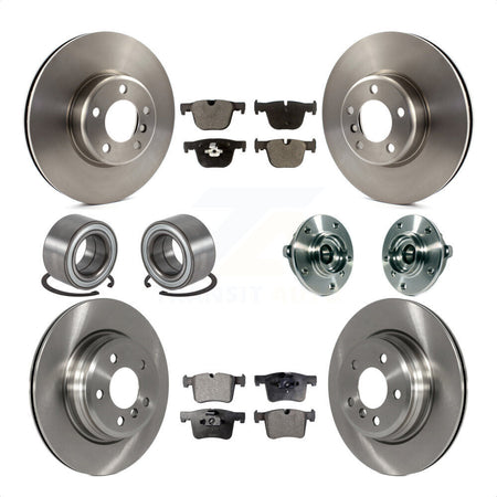 Front Rear Wheel Hub Bearings Assembly Disc Brake Rotors And Semi-Metallic Pads Shoes Kit (10Pc) For BMW 335i xDrive 435i GT Gran Coupe Without Blue Painted Calipers KBB-113368 by Transit Auto