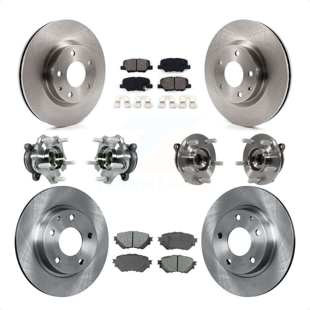 Front Rear Hub Bearings Assembly Disc Brake Rotors And Semi-Metallic Pads Kit (10Pc) For Mazda 3 Sport 2.5L KBB-113405 by Transit Auto