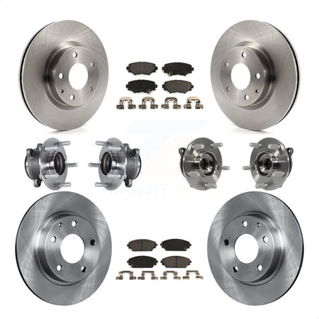 Front Rear Hub Bearings Assembly Disc Brake Rotors And Ceramic Pads Kit (10Pc) For Mazda 3 Sport 2.5L KBB-113451 by Transit Auto