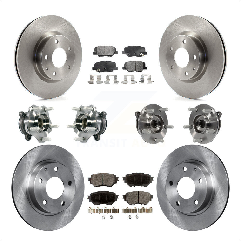Front Rear Hub Bearings Assembly Disc Brake Rotors And Ceramic Pads Kit (10Pc) For Mazda 3 Sport 2.5L KBB-113458 by Transit Auto