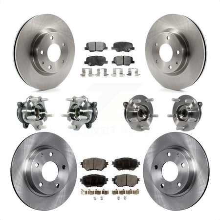 Front Rear Hub Bearings Assembly Disc Brake Rotors And Ceramic Pads Kit (10Pc) For Mazda 3 Sport 2.5L KBB-113458 by Transit Auto