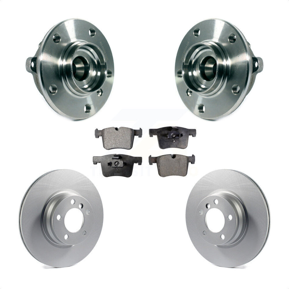 Front Hub Bearing Assembly Coated Disc Brake Rotors And Semi-Metallic Pads Kit For BMW 328i xDrive 428i Gran Coupe 228i Without Blue Painted Calipers With M Sport Package KBB-113756 by Transit Auto