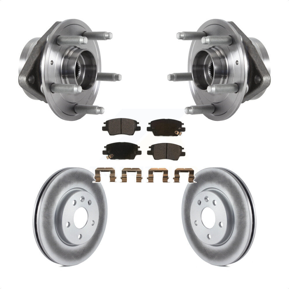 Front Hub Bearing Assembly With Coated Disc Brake Rotors And Semi-Metallic Pads Kit For 2016-2019 Chevrolet Cruze KBB-113770 by Transit Auto