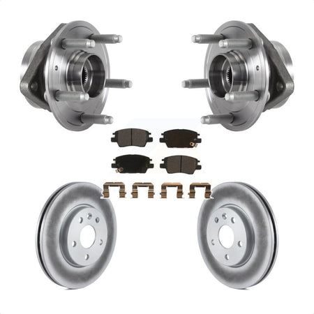 Front Hub Bearing Assembly With Coated Disc Brake Rotors And Semi-Metallic Pads Kit For 2016-2019 Chevrolet Cruze KBB-113770 by Transit Auto