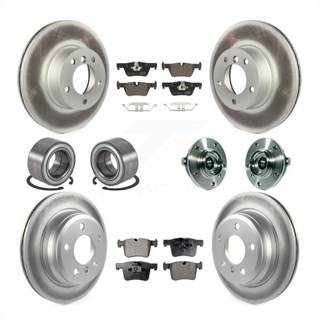Front Rear Wheel Hub Bearings Assembly Coated Disc Brake Rotors And Ceramic Pads Shoes Kit (10Pc) For BMW 328i xDrive 320i 428i Gran Coupe 328d GT KBB-114025 by Transit Auto