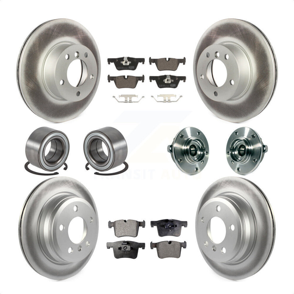 Front Rear Wheel Hub Bearings Assembly Coated Disc Brake Rotors And Ceramic Pads Shoes Kit (10Pc) For BMW 328i xDrive 320i 428i Gran Coupe 328d GT KBB-114025 by Transit Auto