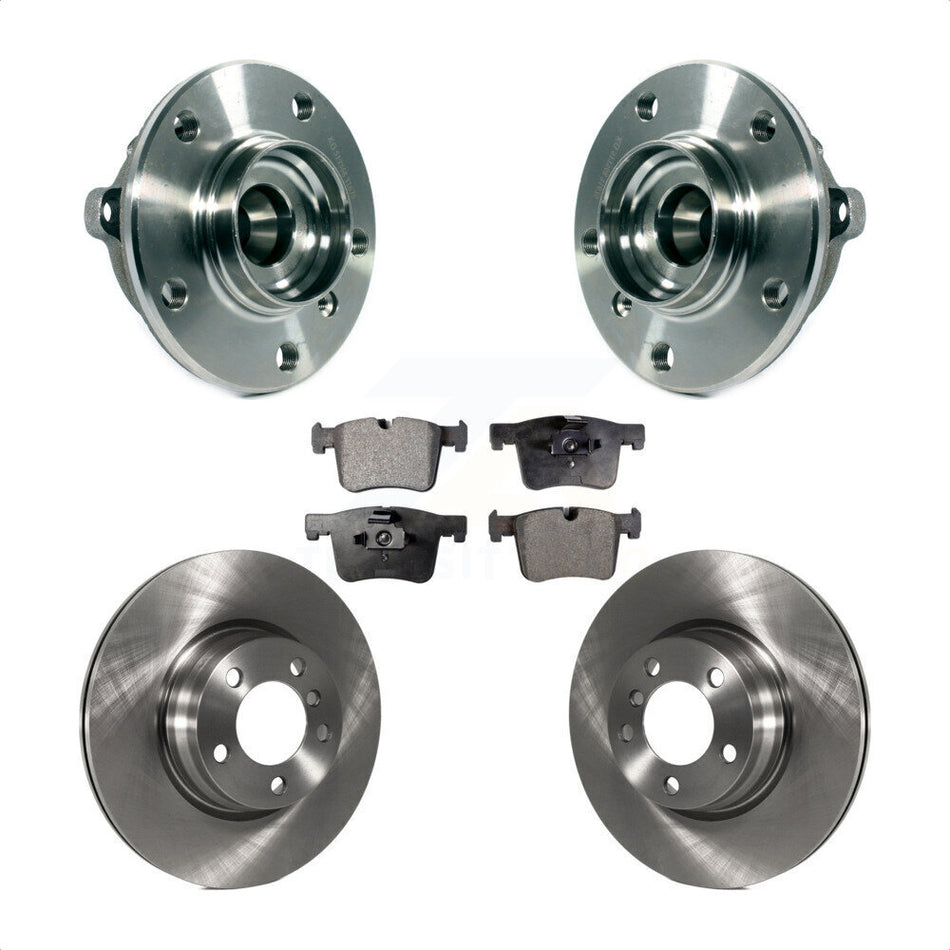 Front Hub Bearing Assembly With Disc Brake Rotors And Semi-Metallic Pads Kit For BMW 328i xDrive 428i Gran Coupe 228i Without Blue Painted Calipers M Sport Package KBB-114054 by Transit Auto