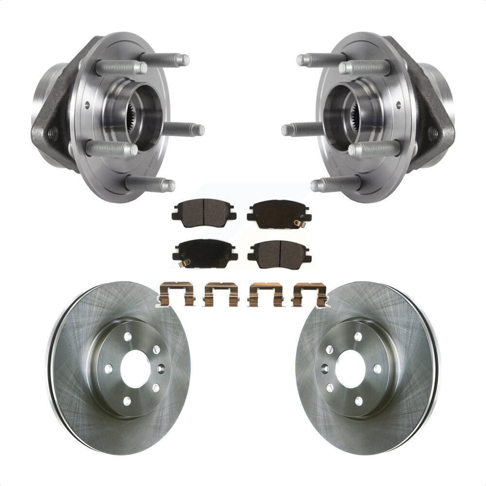Front Hub Bearing Assembly With Disc Brake Rotors And Semi-Metallic Pads Kit For 2016-2019 Chevrolet Cruze KBB-114066 by Transit Auto