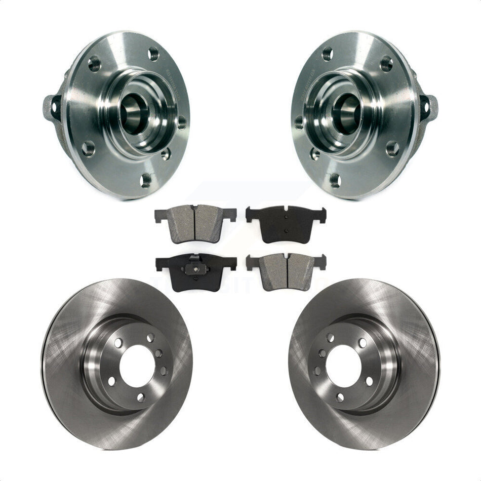 Front Hub Bearing Assembly With Disc Brake Rotors And Semi-Metallic Pads Kit For BMW 328i xDrive 428i Gran Coupe 228i Without Blue Painted Calipers M Sport Package KBB-114097 by Transit Auto