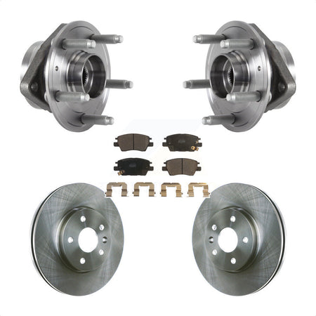 Front Hub Bearing Assembly With Disc Brake Rotors And Ceramic Pads Kit For 2016-2019 Chevrolet Cruze KBB-114145 by Transit Auto