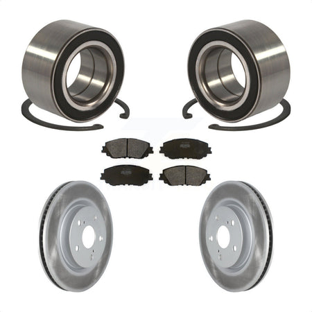 Front Wheel Bearing With Coated Disc Brake Rotors And Semi-Metallic Pads Kit For 2018 Toyota Camry KBB-114297 by Transit Auto