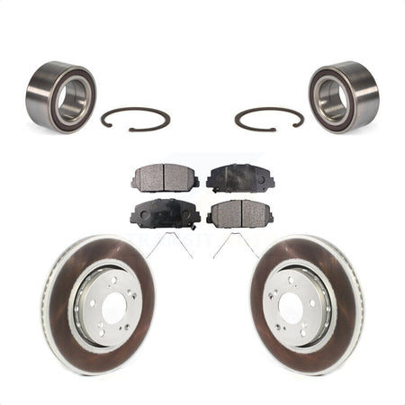 Front Wheel Bearing With Coated Disc Brake Rotors And Semi-Metallic Pads Kit For Acura RLX KBB-114309 by Transit Auto