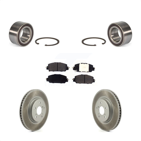 Front Wheel Bearing With Coated Disc Brake Rotors And Semi-Metallic Pads Kit For Honda CR-V KBB-114310 by Transit Auto
