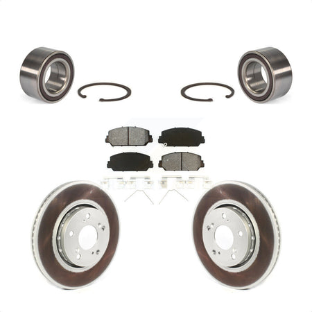 Front Wheel Bearing With Coated Disc Brake Rotors And Semi-Metallic Pads Kit For Acura RLX KBB-114334 by Transit Auto