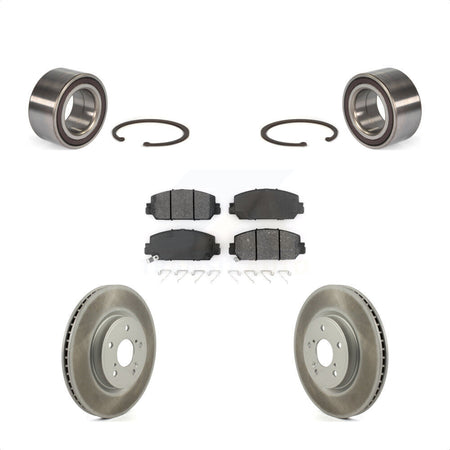 Front Wheel Bearing With Coated Disc Brake Rotors And Semi-Metallic Pads Kit For Honda CR-V KBB-114335 by Transit Auto