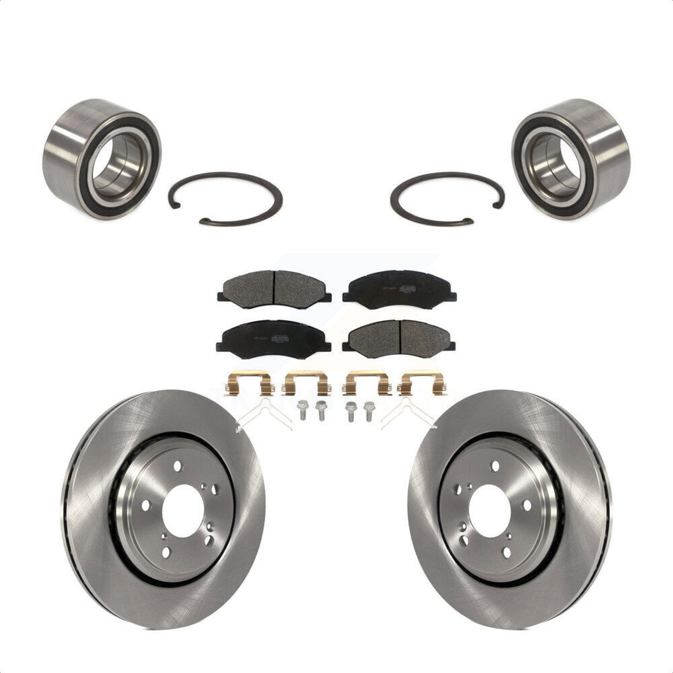 Front Wheel Bearing With Disc Brake Rotors And Semi-Metallic Pads Kit For 2018-2020 Honda Odyssey KBB-114375 by Transit Auto