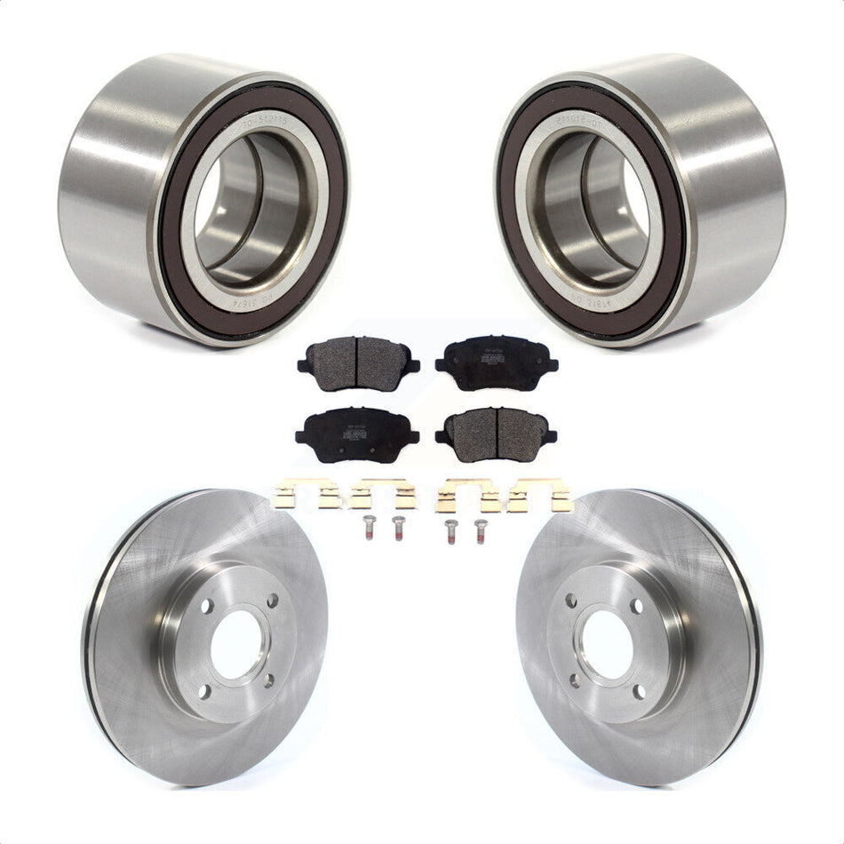 Front Wheel Bearing With Disc Brake Rotors And Semi-Metallic Pads Kit For 2014-2018 Ford Fiesta ST KBB-114383 by Transit Auto