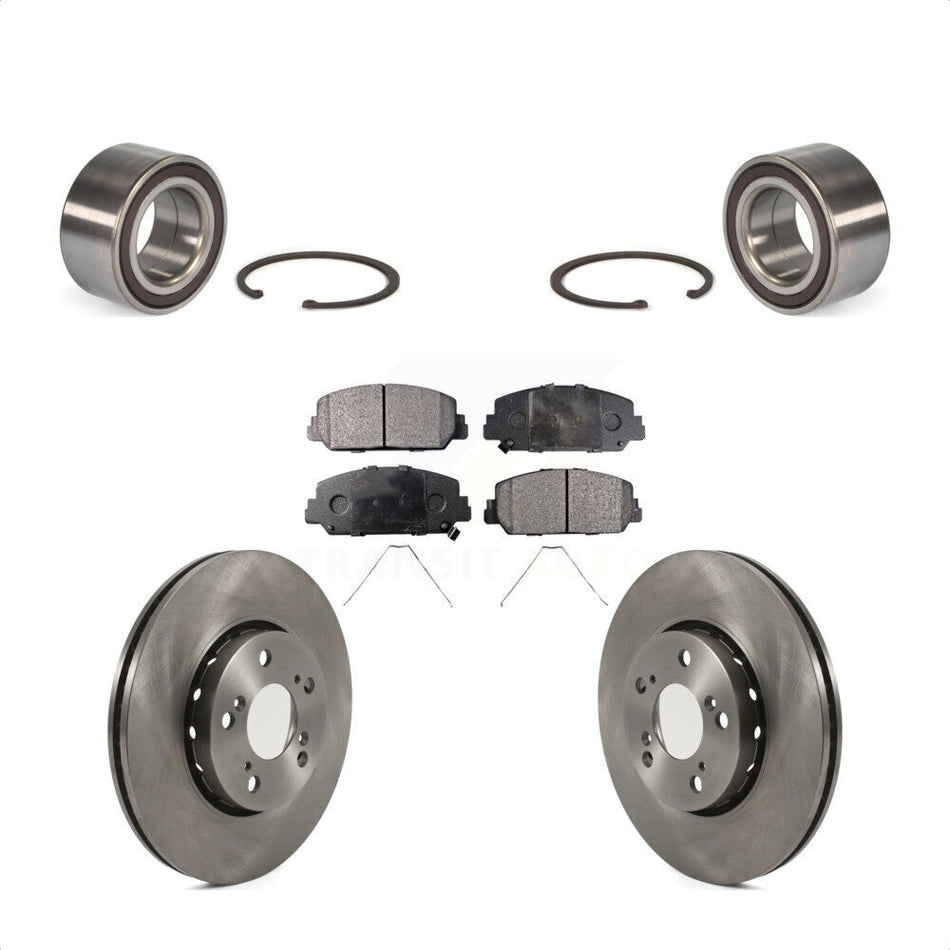 Front Wheel Bearing With Disc Brake Rotors And Semi-Metallic Pads Kit For Acura RLX KBB-114384 by Transit Auto