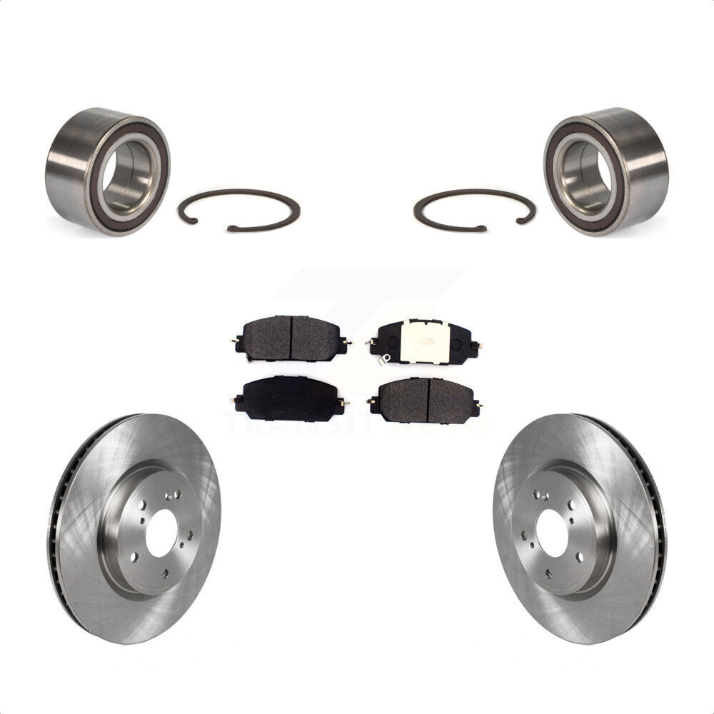 Front Wheel Bearing With Disc Brake Rotors And Semi-Metallic Pads Kit For Honda CR-V KBB-114385 by Transit Auto