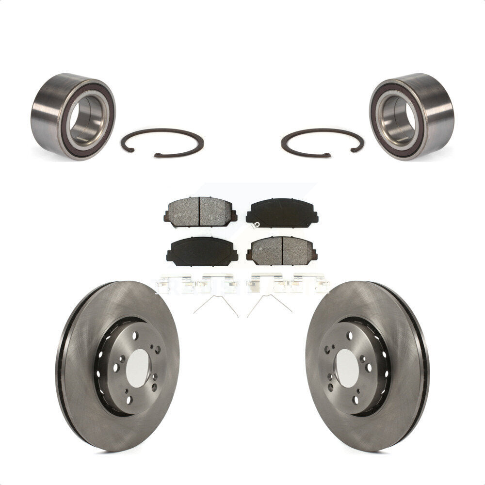 Front Wheel Bearing With Disc Brake Rotors And Semi-Metallic Pads Kit For Acura RLX KBB-114393 by Transit Auto