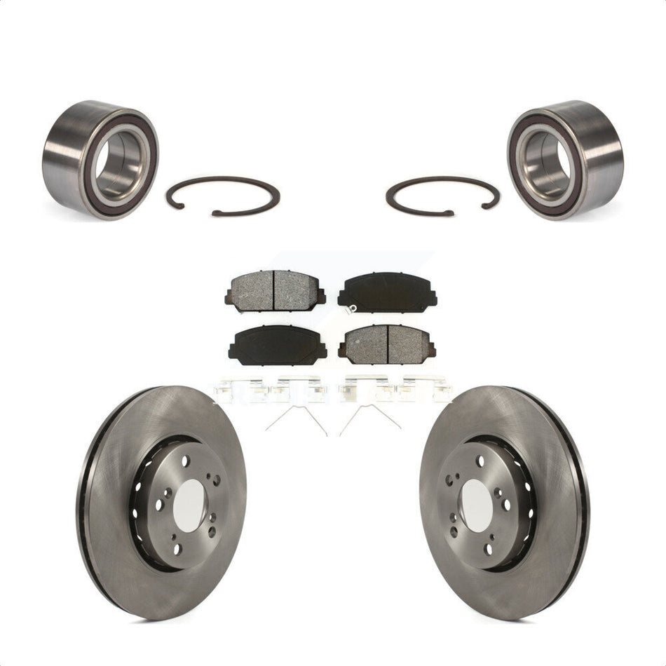 Front Wheel Bearing With Disc Brake Rotors And Semi-Metallic Pads Kit For Acura RLX KBB-114393 by Transit Auto