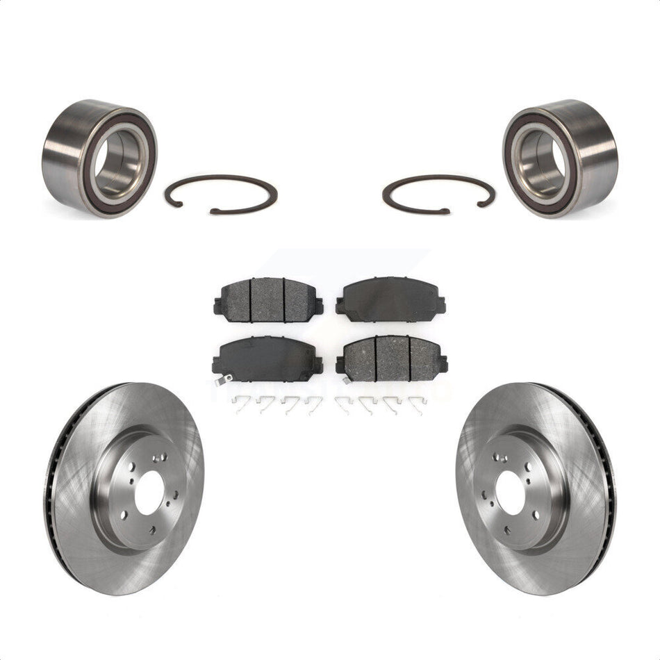 Front Wheel Bearing With Disc Brake Rotors And Semi-Metallic Pads Kit For Honda CR-V KBB-114394 by Transit Auto