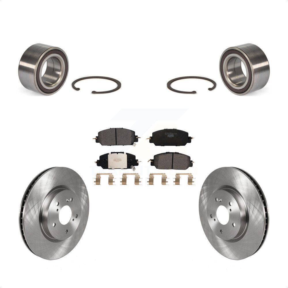 Front Wheel Bearing With Disc Brake Rotors And Ceramic Pads Kit For Honda CR-V KBB-114405 by Transit Auto