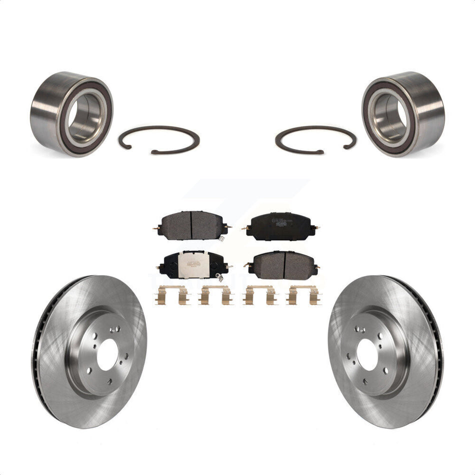 Front Wheel Bearing With Disc Brake Rotors And Ceramic Pads Kit For Honda CR-V KBB-114405 by Transit Auto
