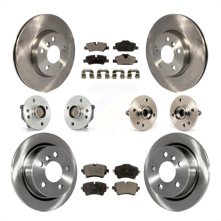 Front Rear Hub Bearings Assembly Disc Brake Rotors And Ceramic Pads Kit (10Pc) For 2015 Mini Cooper Convertible with 2.0L 1.5L With 294mm Diameter Rotor 5 Lug Wheels KBB-114483 by Transit Auto