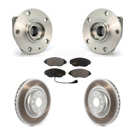 Front Hub Bearing Assembly With Coated Disc Brake Rotors And Semi-Metallic Pads Kit For Volkswagen Golf R Audi S3 KBB-114634 by Transit Auto