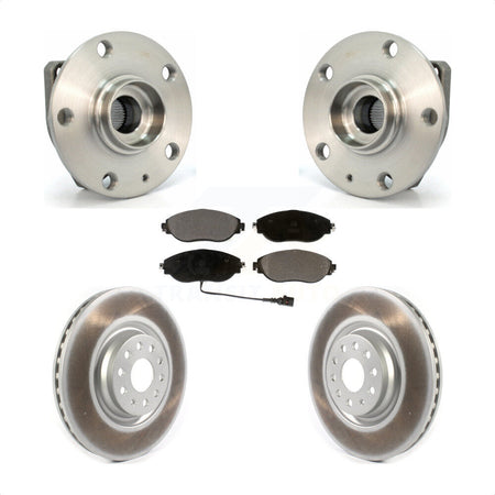 Front Hub Bearing Assembly With Coated Disc Brake Rotors And Ceramic Pads Kit For Volkswagen Golf R Audi S3 KBB-114768 by Transit Auto